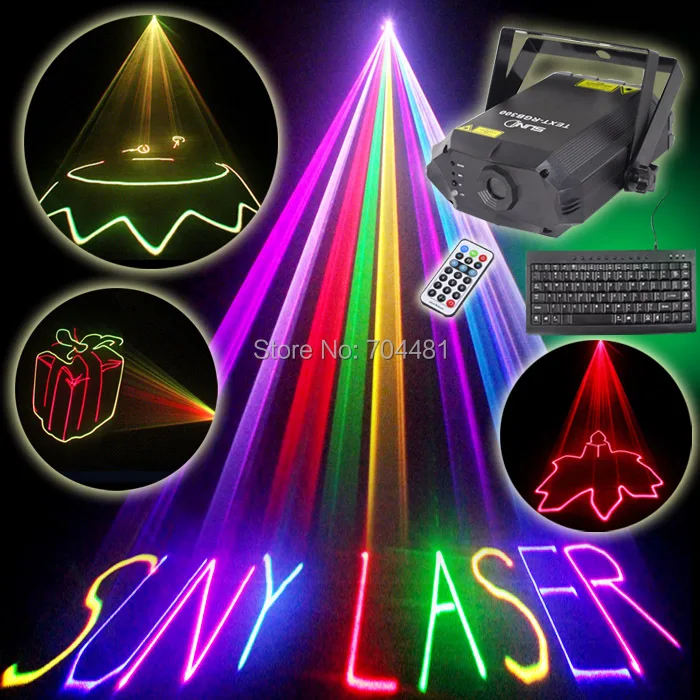 

SUNY NEW Keyboard TEXT Laser Stage Lighting Full Color RGB 300mw DJ Holiday Xmas Party Light