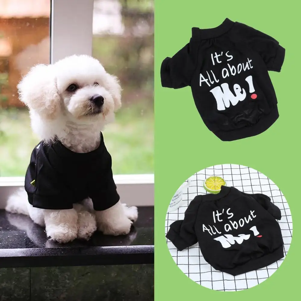 

Pet Dog T Shirt Soft Short-sleeved Black Pet Clothing Pet Clothes for Small Dogs