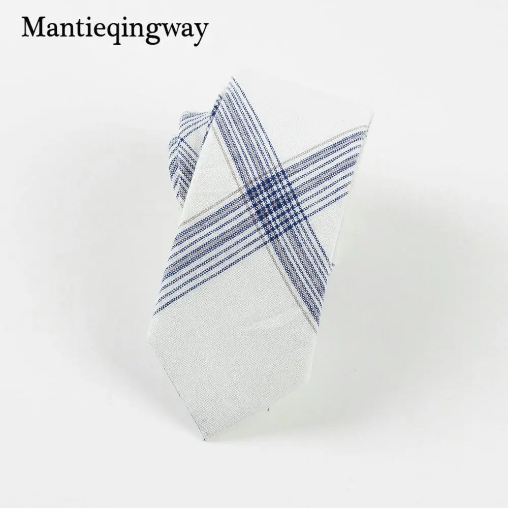 Mantieqingway 6 см хлопок Мужские галстуки дизайн Галстуки для шеи 6 см клетчатые и полосатые галстуки для мужчин формальные деловые Свадебные вечерние галстуки
