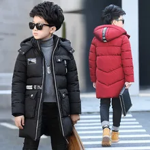 Kids boys winter padded jacket 2017 new baby boys fashion clothing big virgin warm hooded coat 6/7/8/9/10/11/12/13/14 years