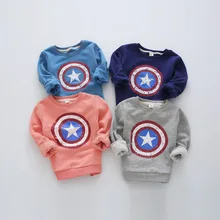 Kids hoodies 2017 SPRING Boys hoodies and sweatshirts Captain America sweater for boys long sleeve t shirt CHILDREN OUTFIT