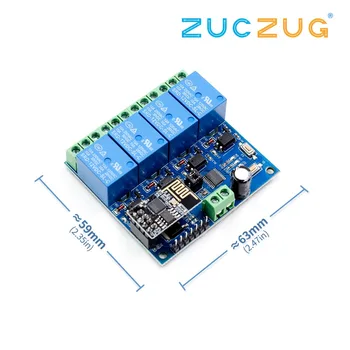 

5V/12V ESP8266 1 2 4 Channel Wifi Relay Module Remote Control Switch For Smart Home IOT Transmission Phone APP Controller 100m