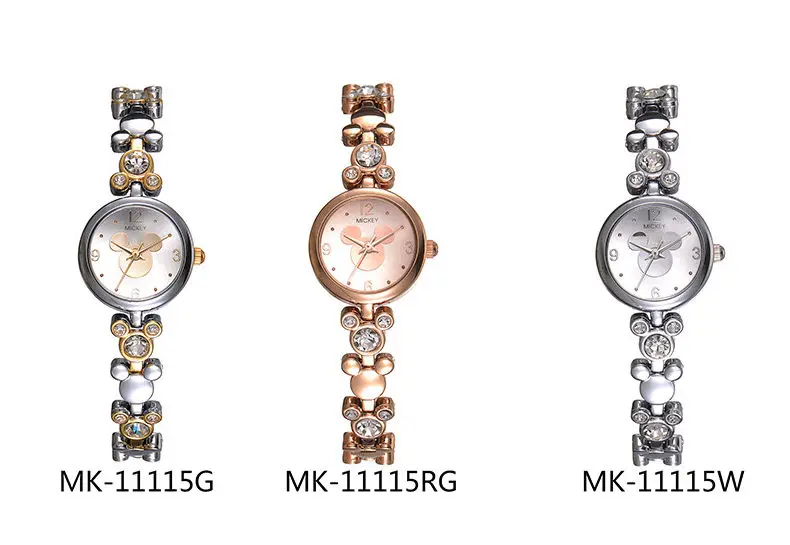 Подлинная Дисней дамы женские часы Микки Аватар формы часы цепь алмаз часы студента наручные часы для девочек с коробкой