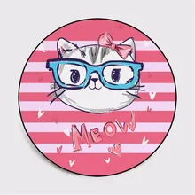 Милый мультфильм кошка печатных круглый ковер мягкие ковры для гостиной Противоскользящий коврик на стул и на пол для дома украшение для детской комнаты подарок