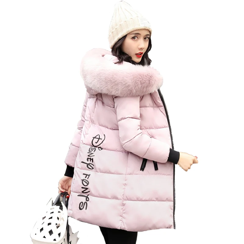 Günstige 2019 neue Mode Frauen Winter Jacke Mit Pelz kragen Warme Mit Kapuze Weibliche Frauen Winter Mantel Lange Parka Outwear Camperas