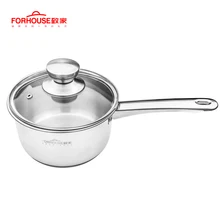 16 см Нержавеющая сталь емкость для молока 1.7L мини суп ковш с крышкой Пособия по кулинарии индукции