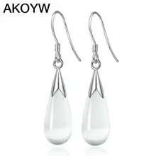 Silver Colour long section of female models opal drop earrings cute earrings fashion wild super flash jewelry vintage jewelry