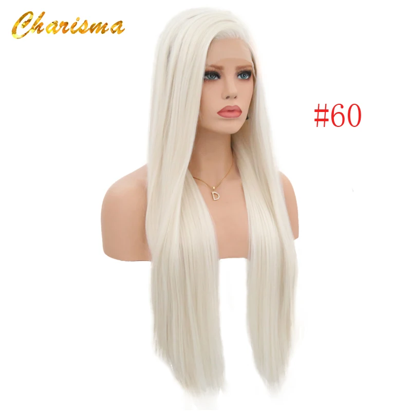 Charisma Silky Straight Hair Synthetic Lace Front Wigs #60 Blonde Wig Heat Resistant Wigs With Natural Hairline Wigs for Women 3 Charisma Silky Straight Hair Synthetic Lace Front Wigs #60 Blonde Wig Heat Resistant Wigs With Natural Hairline Wigs for Women 3