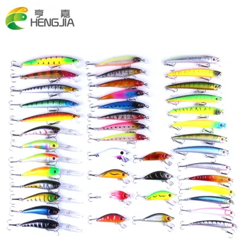 

HENGJIA 43pcs/lot Fishing Lure Set pesca Minnow fishing Wobbler Hard Bait pike trolling Carp Fishing Tackle wholesale bass bait