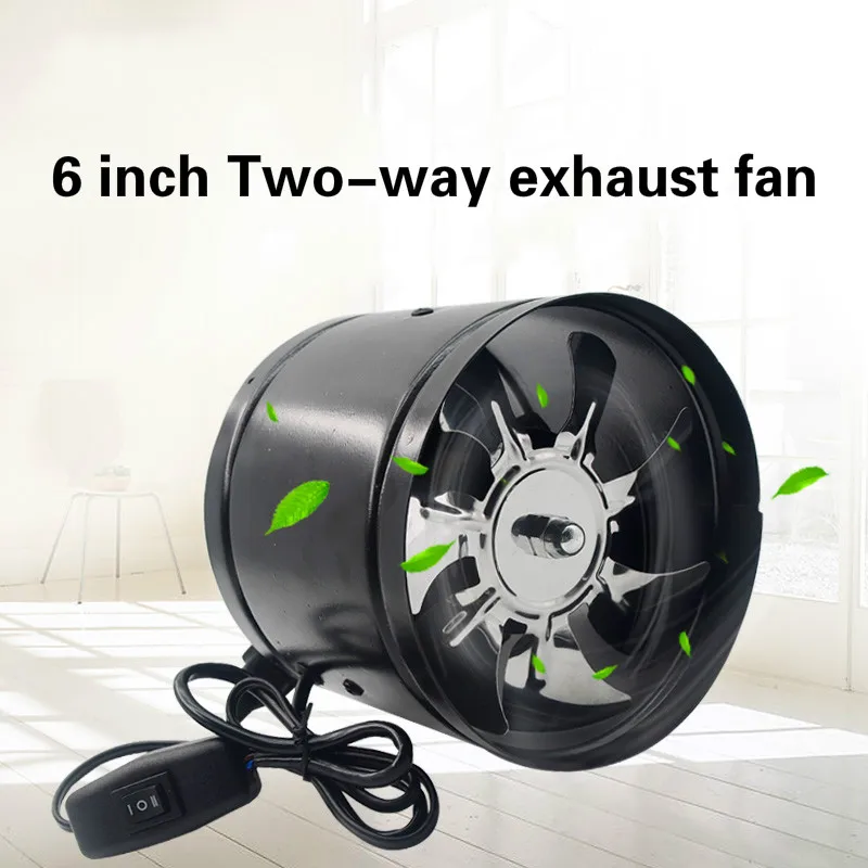 

6 inch kitchen toilet exhaustfan louver 6" pipe exhaust fan air ventilation ceiling booster Blower metal exhauster 150mm