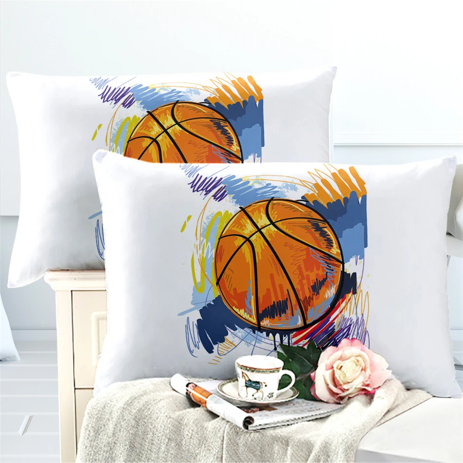Акварельные футбольные баскетбольные постельные принадлежности набор 3D спортивных пододеяльников набор двуспальные постельные принадлежности для мальчиков красочная постельное белье домашний декор