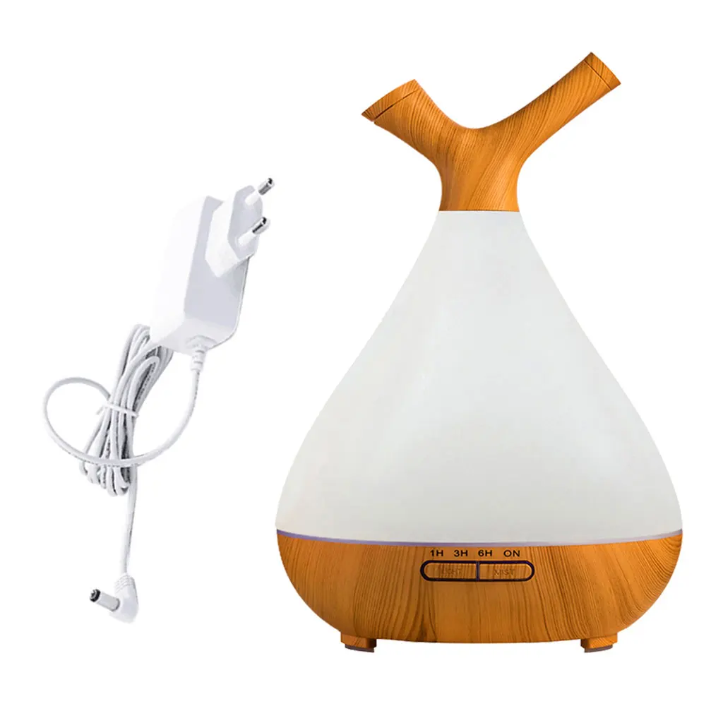 400ML Aromatherapy Essential Oil Aroma Diffuser With Wood Grain Aromatherapy Diffuser 7 Color LED Light For Home Office EU Plug