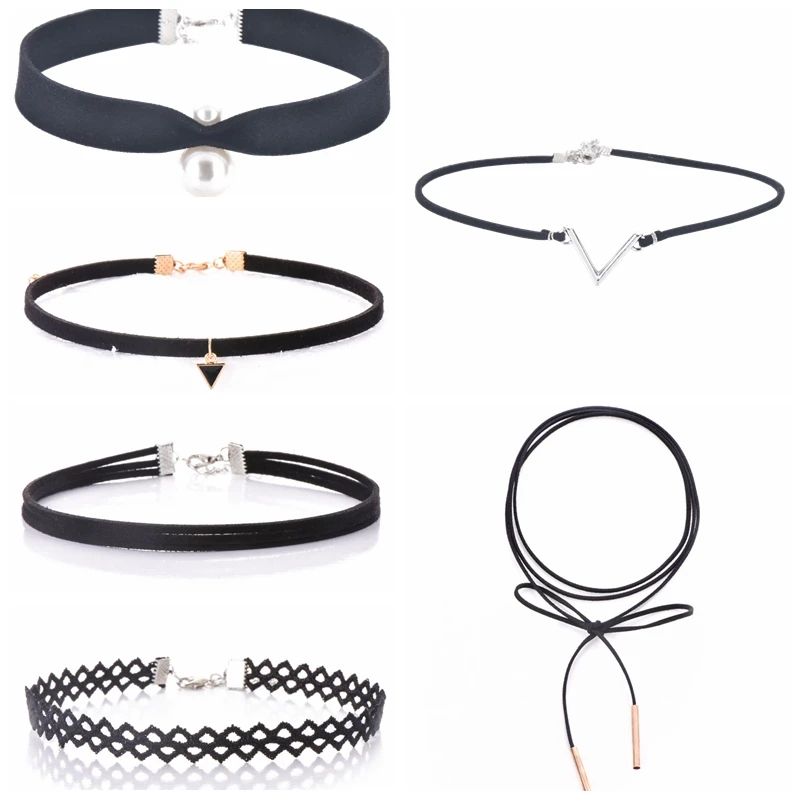 Gargantilha de Veludo preto de Couro Imitação de Pérolas Para As Mulheres Da Moda Jóias feminino colar Curto Chocker Colares kolye Presente Menina x23