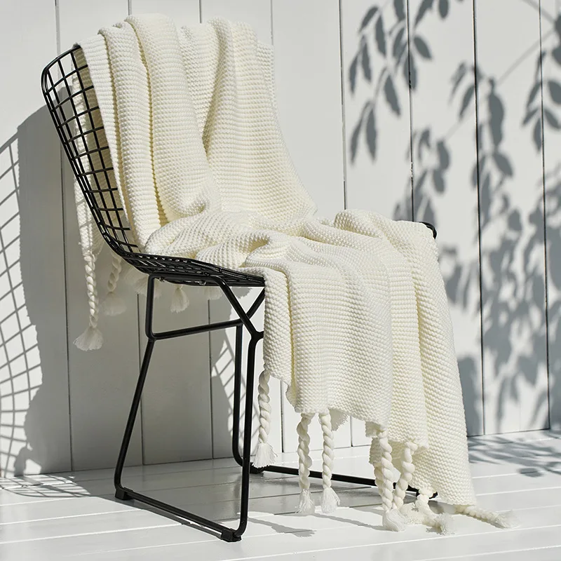 Скандинавское одеяло для дивана, офисное повседневное одеяло, один ланч-брейк, одеяло, кондиционер, Вязаная Шаль - Цвет: 07