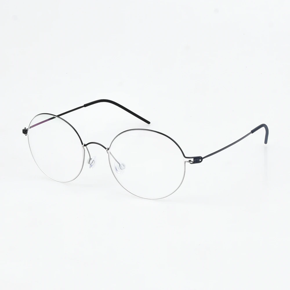 

Retro Round Titanium Glasses Frame Men Screwless Business Myopia Eyeglasses Optical Prescription Brand Eyewear