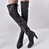 Women Boots Black Over the Knee Boots 2