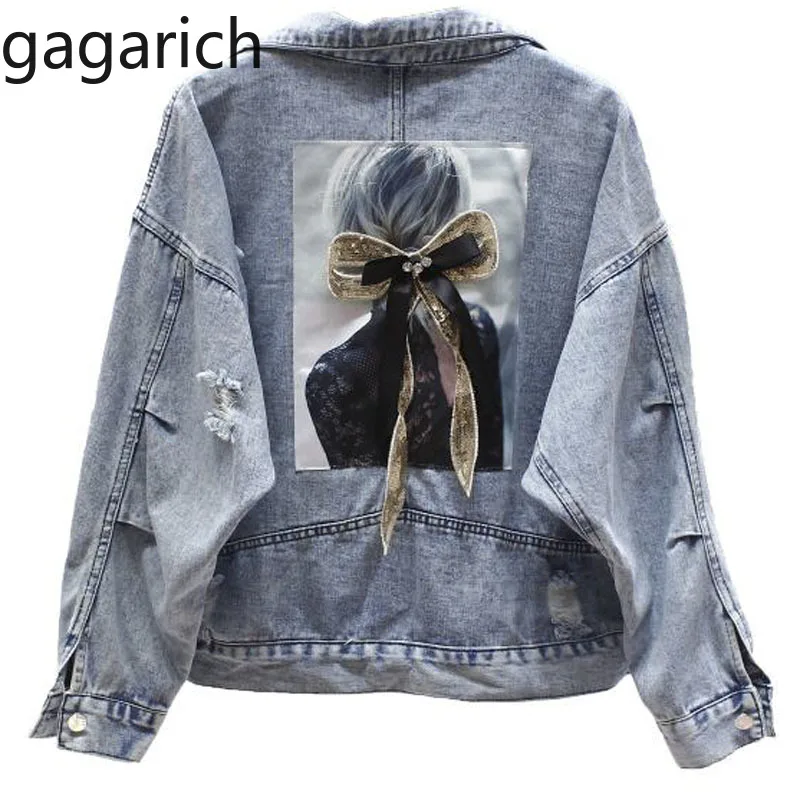 

Gagarich Hole Jeans Jacket Women Frayed Denim Jacket Short Loose Spring Autumn Harajuku Chaquetas Mujer 2019 Jaqueta Feminina
