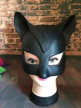 Sexy Negro MasqueThe Dark Knight Rise Catwoman Cosplay Máscara De Látex para la Fiesta de Halloween