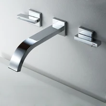 Black Brass Basin Faucet Embedded Box Bathroom Sink Faucets Chrome Brass Mixer Taps Hot and Cold Water Bath Tap Wall Mounted