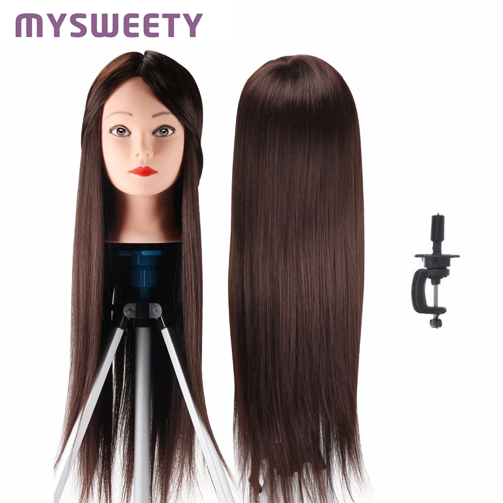 

Professional Mannequin 23 inch Hair Styling Mannequin Long Hair Hairdressing Head Training Doll Female Mannequins