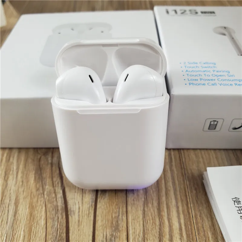 

New i12s TWS in Ear Earphone Handsfree Wireless Bluetooth 5.0 Bass Earbuds 2 Side Calling PK I30 I20 i14 i15 i16 TWS