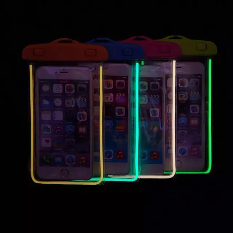 

Universal Waterproof Phone Pouch For Samsung Galaxy Note N7000 GT-N7000 I9220 Swimming Transparent Bag Luminous Case