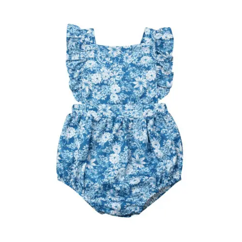 

Infant Baby Girls Floral Ruffle Bodysuit Jumpsuit Outfits Cotton Clothes