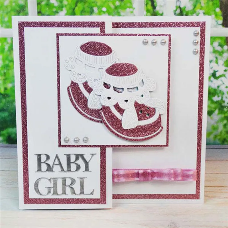 

GJCrafts Baby Girl Booties Dies Metal Cutting Dies New 2019 for Card Making Scrapbooking DIY Album Embossing Paper Craft Die Cut