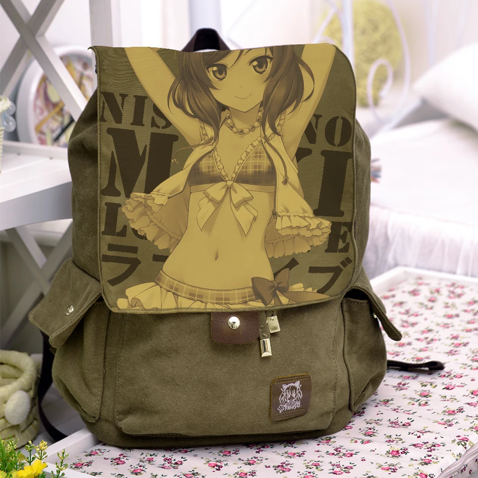 Japanese Anime Love Live Maki Printing Canvas Backpack Rucksack Mochila