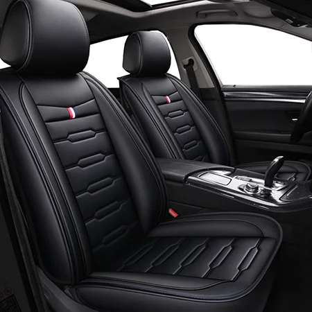 Кожаный чехол с рисунком авто чехлы для сидений mercedes w460 w461 w463 x164 gl x204 w201 w202 w203 w204 w205 w251 - Название цвета: Full Black Standard