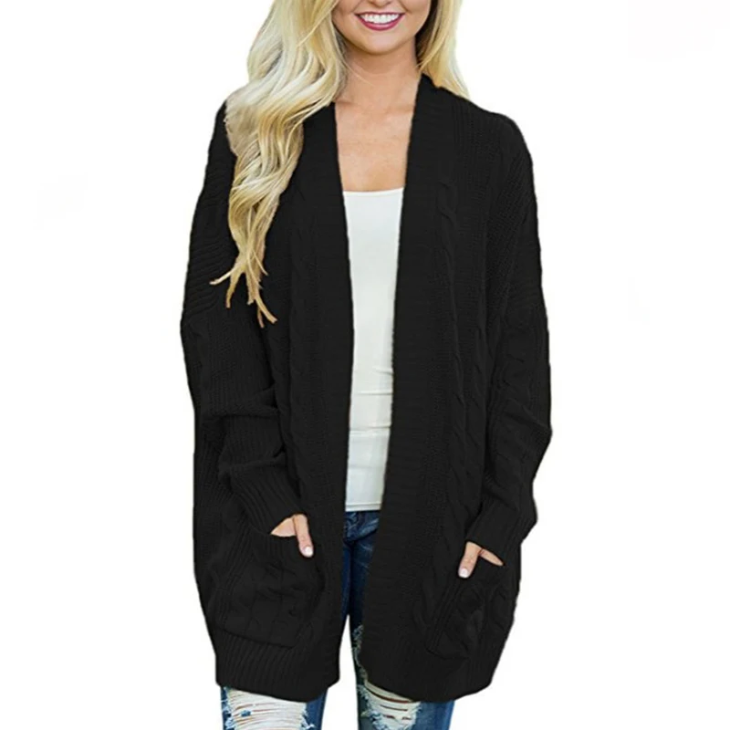 Isiksus Knitted Long Cardigan Sweater Women Autumn Winter Cotton Black  Sweaters Ladies Casual 3xl Size Cardigan For Women Sw018 - Cardigan -  AliExpress