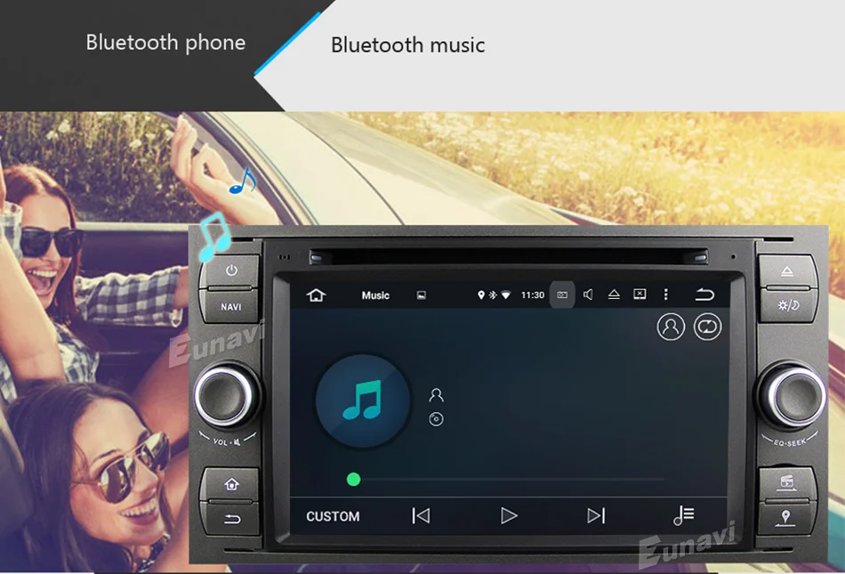 Cheap Eunavi 7" in dash 2 din Android 9.0 Car DVD Player Car GPS stereo OBD2 for Ford C-Max Fiesta Fusion Kuga Mondeo Focus with radio 13