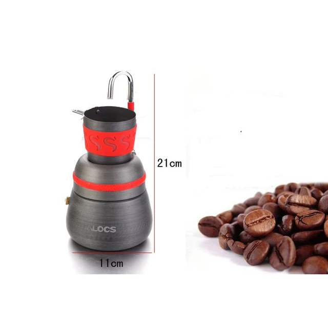 350ml outdoor camping tableware picnic coffee pot with cups can be used to burn the stove aluminum alloy coffee machine cocoa 6