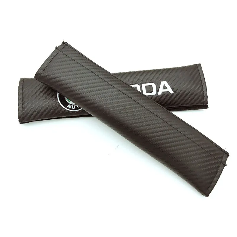 

2pcs Auto Seatbelt Shoulder Protection Padding Winter Summer Car Seatbelts For VOLKSWAGEN SKODA Logo car styling