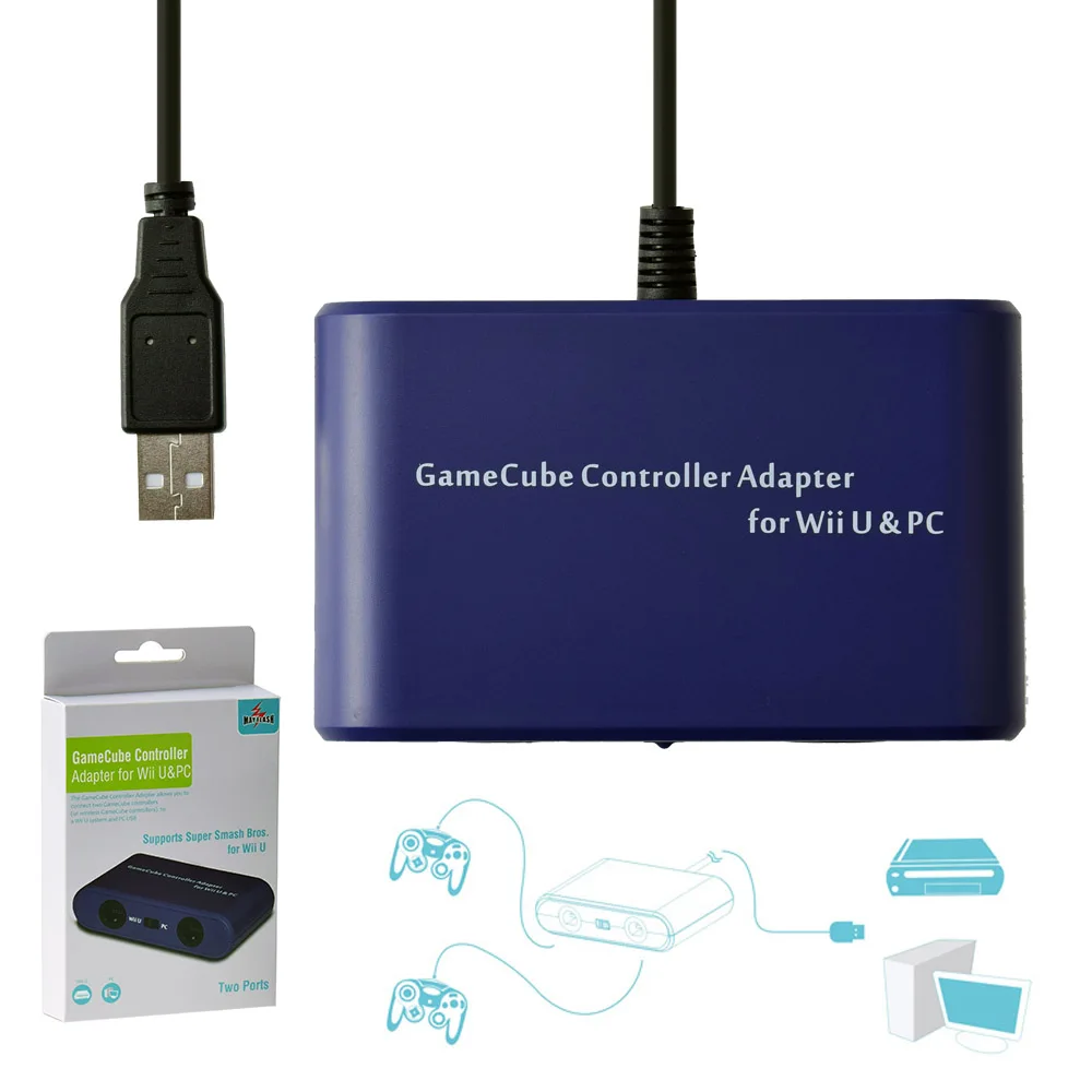Mayflash 2 порта для геймпада GC контроллер адаптер конвертер Wii U коммутатора Mac OS Windows