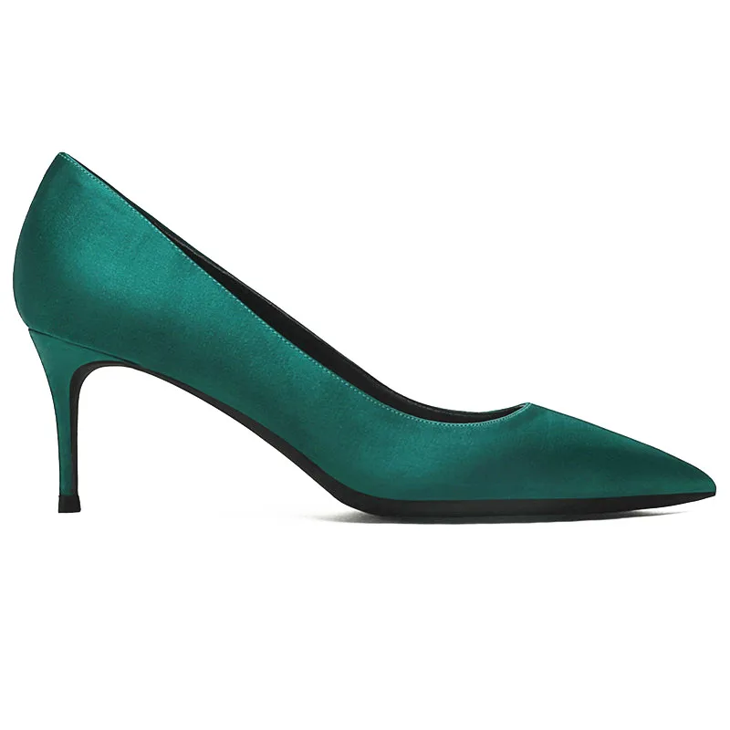 KATELVADI/женские туфли-лодочки женские туфли на шпильке 6,5 см; chaussure femme Talon; черные свадебные туфли на высоком каблуке K-327 - Цвет: Зеленый