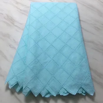 

High Quality Swiss Voile Lace In Switzerland Blue African Dry Lace Fabric Top Sale Swiss Cotton Nigerian Lace Fabric For Dress