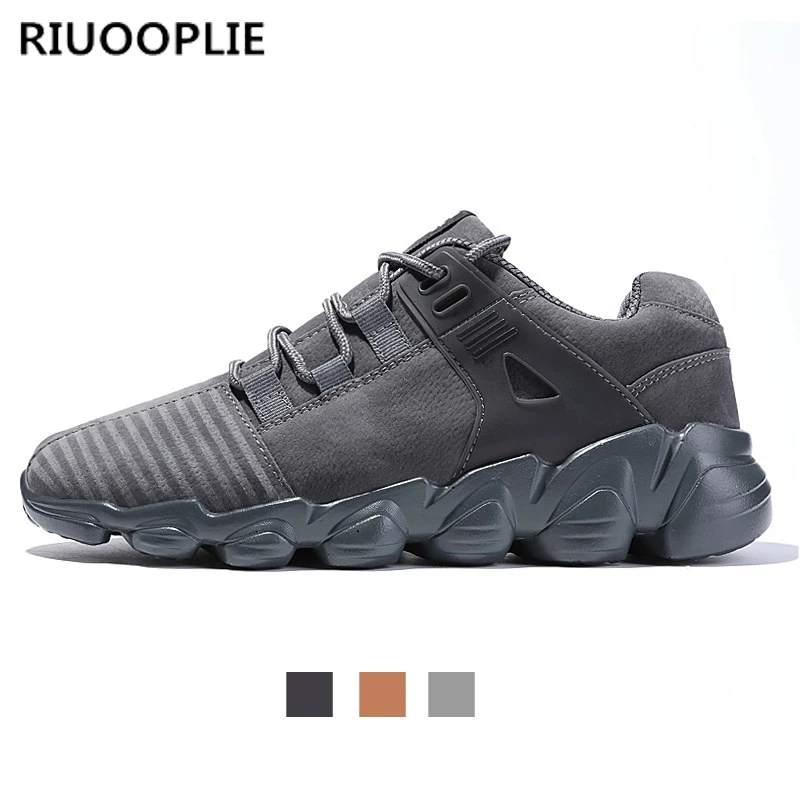 

RIUOOPLIE fashion Casual Shoes For Men comfortable shoes autumn/winter warm black gray brown casual Male Shoes
