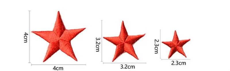 10 шт./партия Высокое качество 3 размера красный цвет звезда патч для одежды пришить Аппликация для сумки обувь одежда железные стикеры на патчи