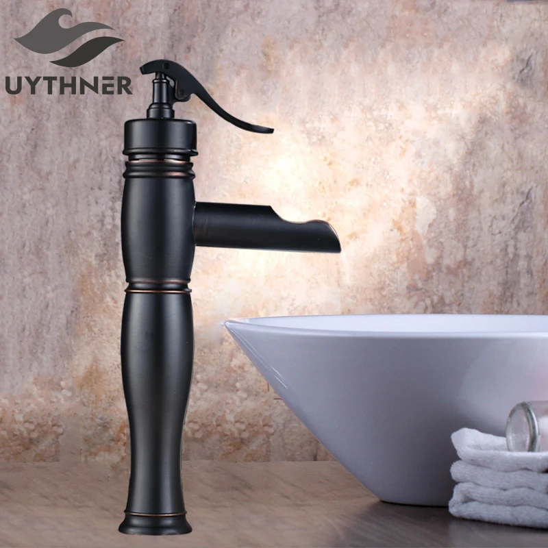 

Uythner Free Shipping Large Amount of Overflow Oil Rubbed Bronze Bathroom Basin Faucet Deck Mounted Mixer Tap