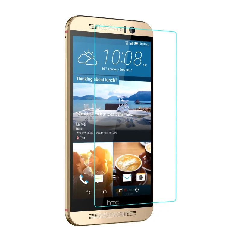 

Fashion Ultra-thin Screen Film 0.3mm 9H Explosion Proof Tempered Glass Screen Protector for HTC One M9 Screen Guard Front