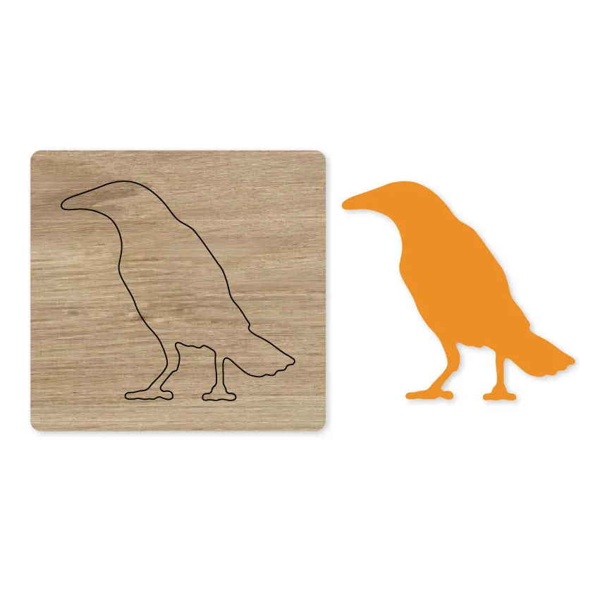 Crow Frame Деревянный Скрапбукинг Нетканая тканевая Бумага Ремесло Taglio di legno JG00134