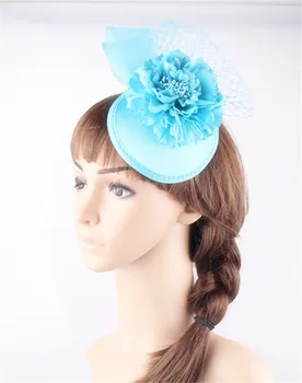 

Multiple color crinoline fascinator headpiece glamorous mesh turquoise birthday hat free shipping suit for all season FNR151217