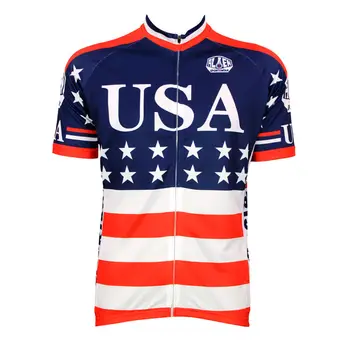 

Alien SportsWear Men's Red Stripes Pro Team Cycling Jersey Short Sleeve Bike/Bicycle Shirt American Flag Cycling Clothing