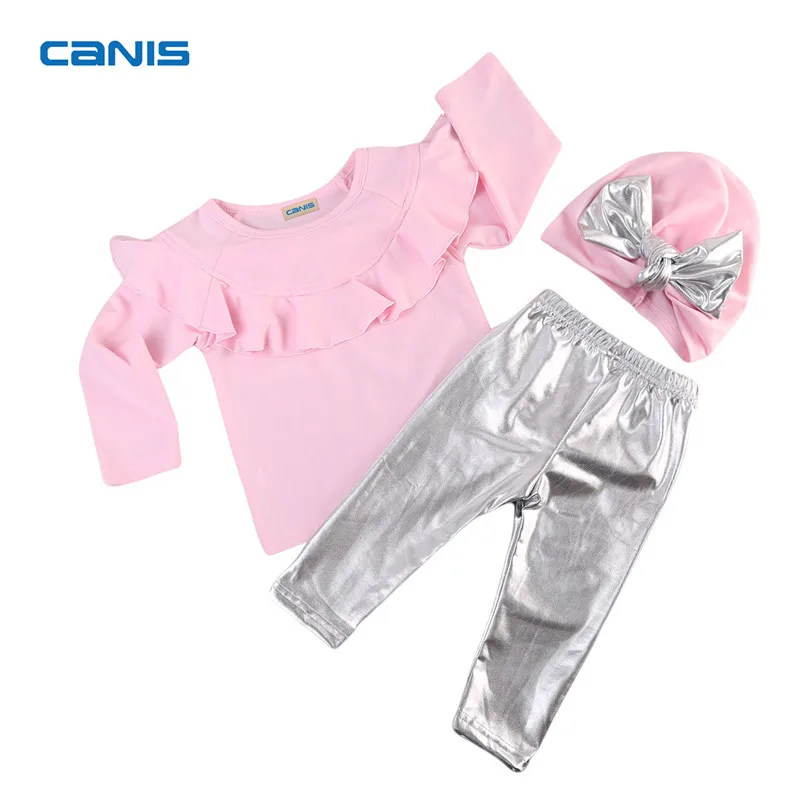 

Sweet Toddler Kids Baby Girl Clothes Long Sleeve Tops Sweatshirt +Sequins Legging Pants Spring Autumn Baby 3Pcs Set Outfits 0-3T