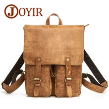 JOYIR Vintage Backpack Leather Men's Backpack Genuine Leather Schoolbags Men Travel Bags for Teenagers Backpacks Mochila Male 55 joyir women backpack genuine leather fashion travel backpack mochilas school leather shopping travel bags schoolbags for girls