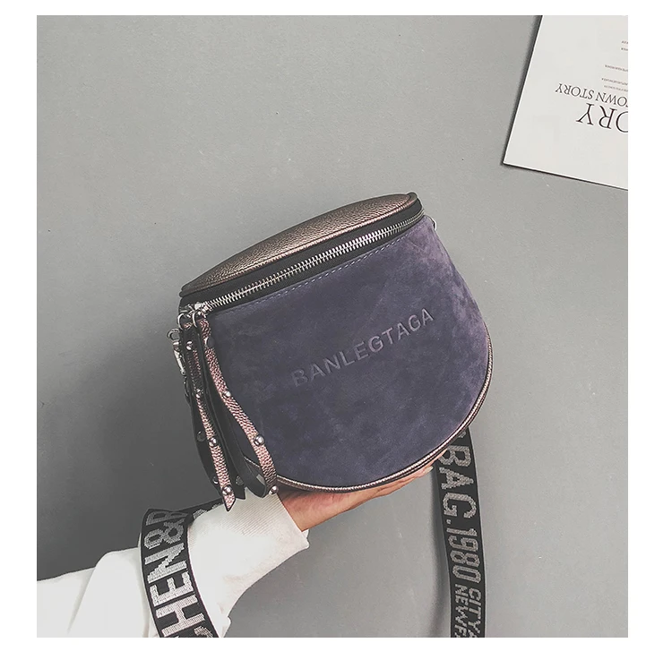 ZYJ Women Suede Leather Shoulder Handbags Waist Bags Chest Pack Girls Leisure Messenger Crossbody Casual Sling Bag Handbag (14)