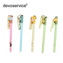 Новинка, 20 шт./партия, свежая деревянная подвеска с линейкой гелевых ручек, милые каваи, овцы, олени, ручки для детей, подарки, школьные офисные принадлежности