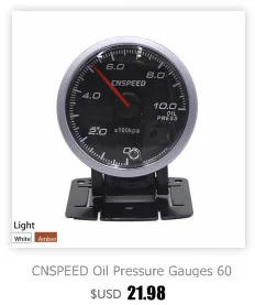 CNSPEED 60MM Black Face Car Auto Voltmeter 8-18 Volt Voltage Gauge With White& Amber Lighting Car meter/Auto Gauge