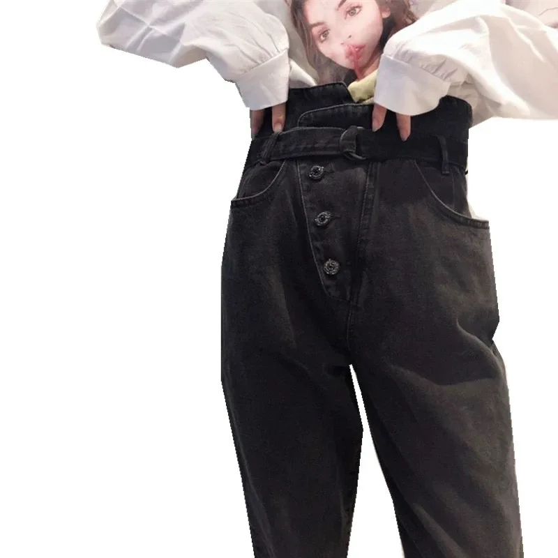 Hosen женские брюки herem 5xl большого размера свободные уличная одежда harajuku до